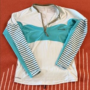 Dakine Dark and Light Teal Quarter-Zip Rash Guard